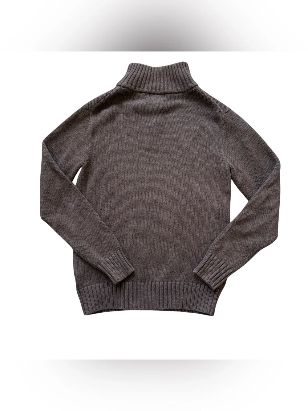 Polo Ralph Lauren Brown Cotton Quarter Zip Sweater L 16/18 Preppy Equestrian Boy